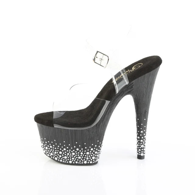 Adore-708SPKL-01  Clear Black - Silver Rhinestones