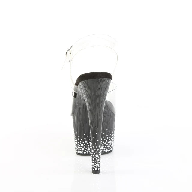Adore-708SPKL-01  Clear Black - Silver Rhinestones