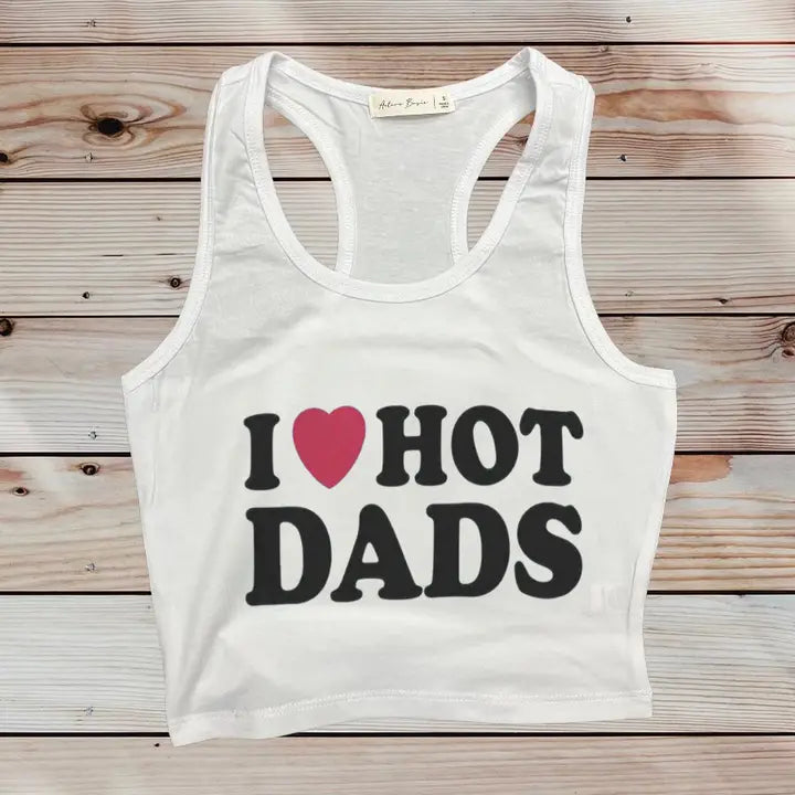 I Heart Hot Dads Crop Tank Top