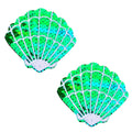 Ariel Greenish Blue Sequin Mermaid Shell Nipple Cover Pasties