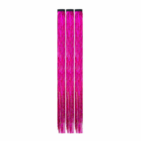 Berry Sugar Cup Sparkle Tinsel Hair Extension Clips 3 Pk