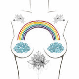 Born This Way Rainbow Pride Crystal Jewel Nipple Sticker Crop Top