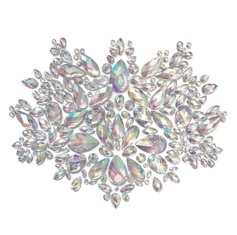 Cold As Ice Iridescent Crystal Big Jewel Body Sticker