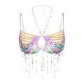 Color Burst Beaded Backless Carnival Top