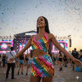 Confetti Crush Multicolor Carnival Top
