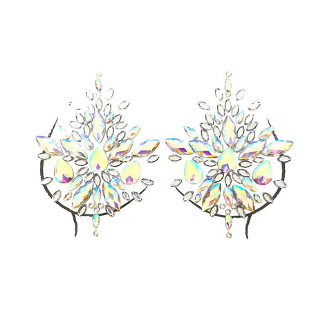 Frozen Iridescent Crystal Jewel Nipple Cover Pasties