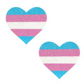 Trans Flag Hearts of Pride Glitter Nipple Cover Pasties