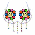 Daisy Delights Smiley Blacklight Crystal Carnival Bra