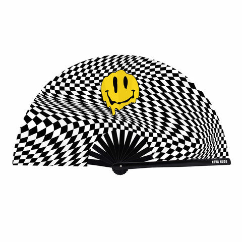 Melty Smiley Checkered Clack Fan with Thigh Bag