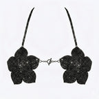 Midnight Bloom Rhinestone Embellished Bralette Carnival Bra