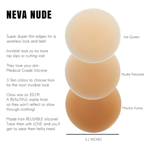 Nudie Patootie Nude Skin Invisible Reusable Silicone Nipple Cover Pasties