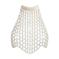 Opalite Pearl White Backless Carnival Crop Top