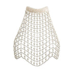 Opalite Pearl White Backless Carnival Crop Top