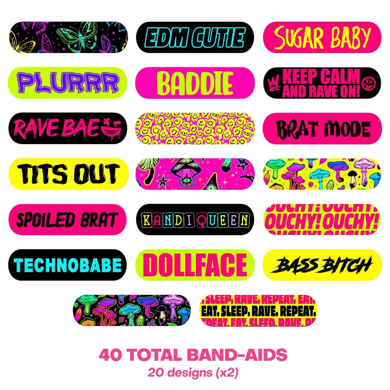 Ouchie Stix by Neva Nude Rave Bae Bandages 40-Pack