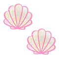 Light Pink Glitter Blacklight Opal Shimmer Mermaid Shell Nipple Cover Pasties