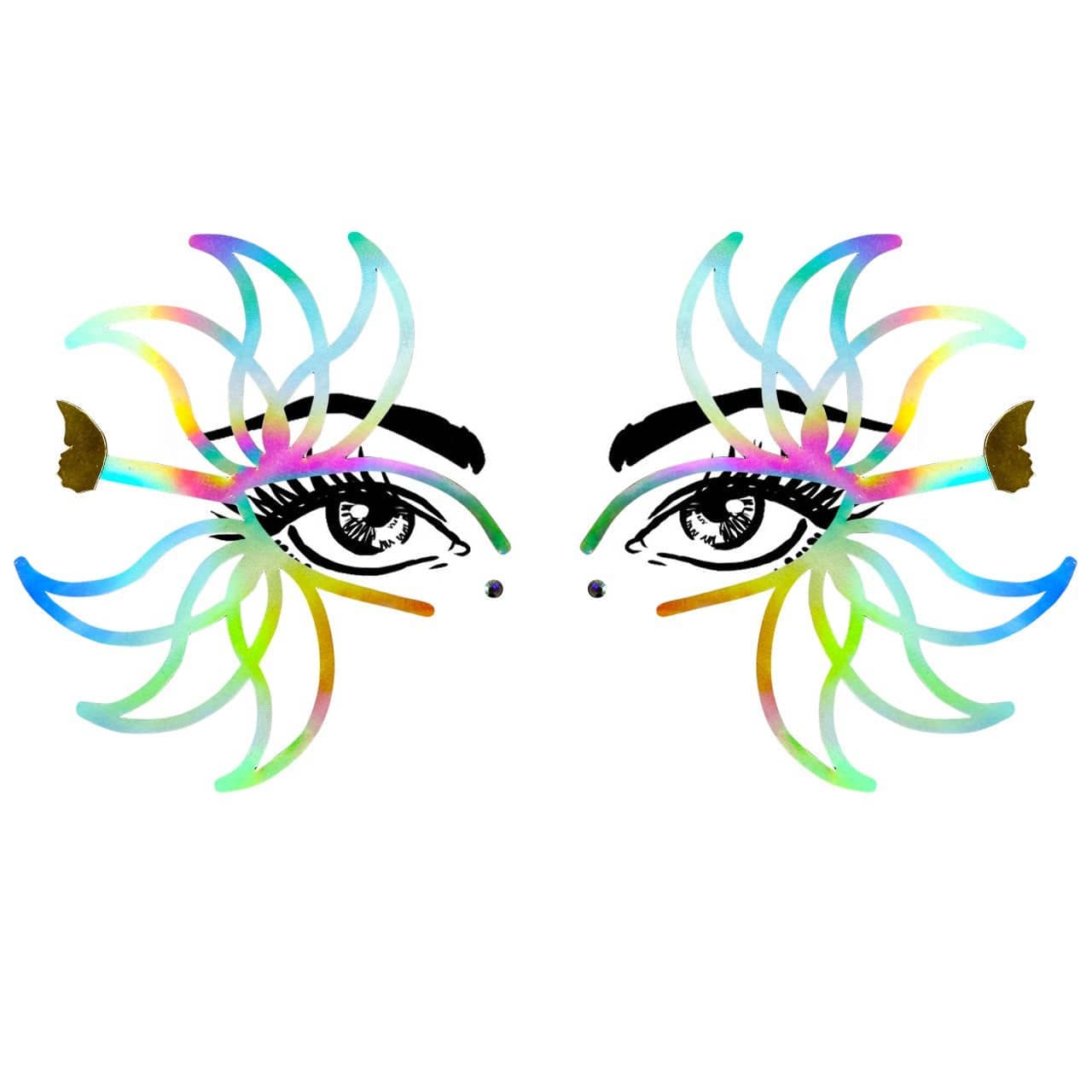 Rainbow Petal Glow Holographic Face Sticker