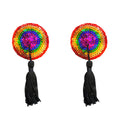 LGBTQA+XO Rainbow Tassel Reusable Silicone Nipple Cover Pasties