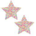 Sprankles Neon Multicolor Pastel Blacklight Glitter Star Nipple Cover Pasties