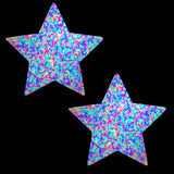Sprankles Neon Multicolor Pastel Blacklight Glitter Star Nipple Cover Pasties