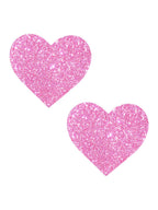 Sparkle Pony Pink Glitter I Heart U Nipple Cover Pasties