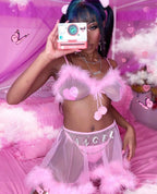 Sparkle Pony Pink Glitter I Heart U Nipple Cover Pasties