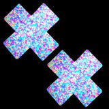 Sprankles Neon Multicolor Pastel Glitter Blacklight X Factor Nipple Cover Pasties