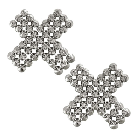 Subzero Silver Stud X Nipple Cover Pasties