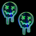 Super Uv Trippy Face Neon Nipple Cover Pasties