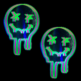 Super Uv Trippy Face Neon Nipple Cover Pasties