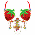 Sweet As A Strawberry Beaded Carnival Bra
