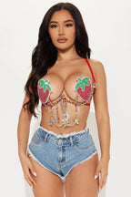 Sweet As A Strawberry Beaded Carnival Bra