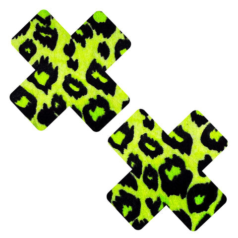 Toxic Cheater Neon Green Velvet X Nipple Cover Pasties