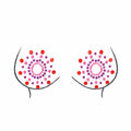 Tropical Beamz Blacklight Crystal Jewel Nipple Pasties
