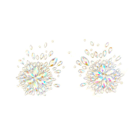 Winterfell Clear Iridescent Crystal Jewel Nipple Cover Pasties