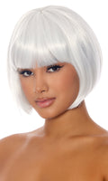 White Bob Wig with Bangs